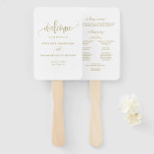 Goldkalligraphie-Script-Hochzeitsprogramm Fächer (Vorne und Hinten)