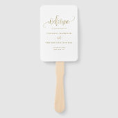 Goldkalligraphie-Script-Hochzeitsprogramm Fächer (Vorderseite)