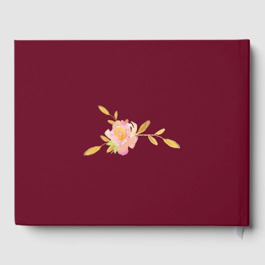 Goldkalligraphie-Skript Herbst Hochzeitsguestbook Gästebuch (Rückseite)