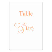 Goldkalligraphie-Tabelle 5 der eleganten Rose Tischnummer (Rückseite)