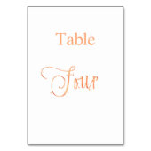 Goldkalligraphie-Tabelle vier der eleganten Rose 4 Tischnummer (Rückseite)