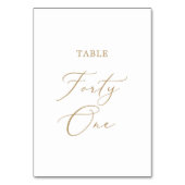 Goldkalligraphie-Tisch 41 Tischnummer (Rückseite)