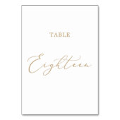 Goldkalligraphie-Tisch Achtzehn Tischnummer (Rückseite)