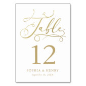 Goldkalligraphie-Tischnummer Tischnummer (Rückseite)