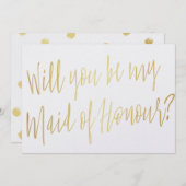 Goldkalligraphie "Werden Sie meine Trauzeugin sein Einladung (Vorne/Hinten)