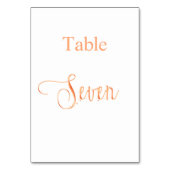 Goldkalligraphierungstabelle für Elegante Rose 7 Tischnummer (Vorderseite)