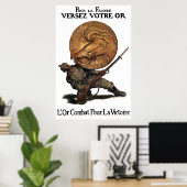 Goldkämpfe für den Sieg — Französische WW1 Poster (Heimbüro)