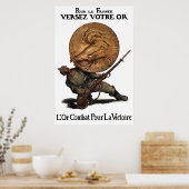 Goldkämpfe für den Sieg — Französische WW1 Poster (Küche)