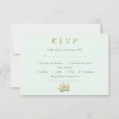 Goldkanten der Hochzeitlotus-Blume RSVP Karte (Rückseite)