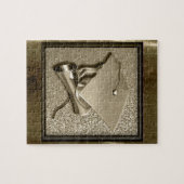 Goldkappe und -diplom auf Gold Puzzle (Horizontal)