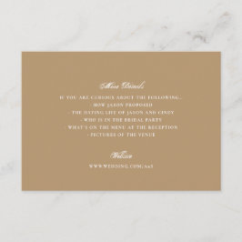 Goldkaramel Formal Calligraphy Elegante Wedding Begleitkarte