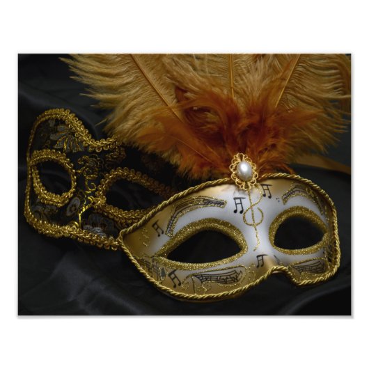 Goldkarneval - Venezianische Masquerade Fotodruck (Vorne)