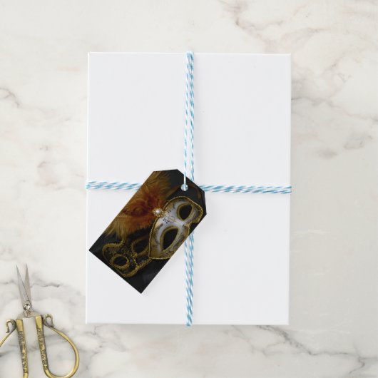 Goldkarneval - Venezianische Masquerade Geschenkanhänger (Mit Garn)