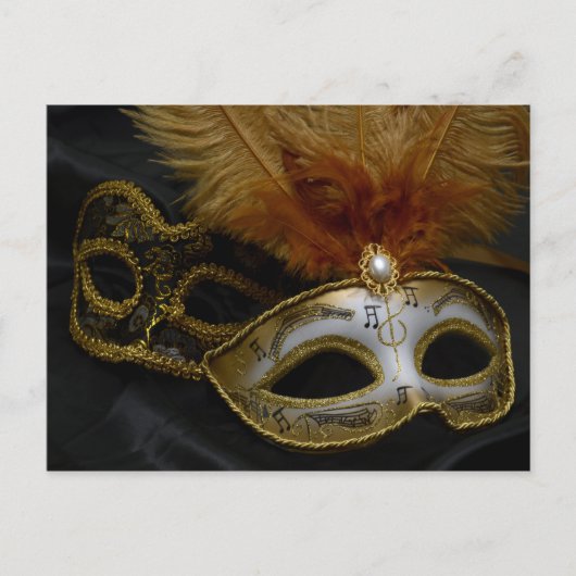 Goldkarneval - Venezianische Masquerade Postkarte (Vorderseite)