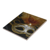 Goldkarnevals-venezianische Masken-Maskerade Fliese (Seite)
