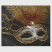 Goldkarnevals-venezianische Masken-Maskerade Geschenkpapier (Flach)
