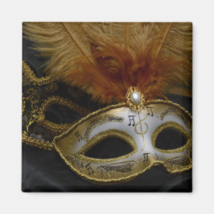 Goldkarnevals-venezianische Masken-Maskerade Magnet