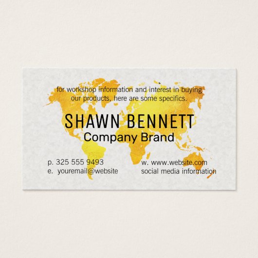 Goldkarte der Welt | Hintergrund (Vorderseite)