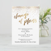 Goldkarte für verspätete Hochzeit "Änderung der Pl Einladung (Stehend Vorderseite)