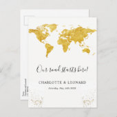 Goldkarte Verlobung Postkarte (Vorne/Hinten)