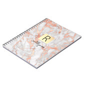 Goldkarton, Name und Monogramm, weiß und Rose Notizblock (Linke Seite)