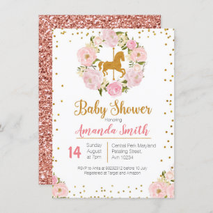 Goldkarussell-Babypartyeinladung Einladung