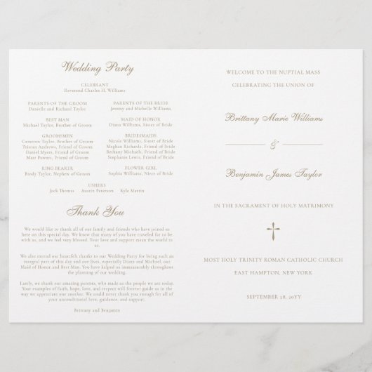 Goldkatholische Hochzeitsfeier (Vorderseite)