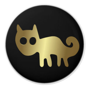 Goldkatze für alte Tiere Keramikknauf