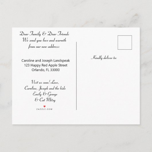 Goldkatze, Schwarze Seide & Herzjuwelen für neue Z Ankündigungspostkarte (Rückseite)