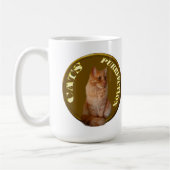 Goldkatzen mit Ingwerkatze, Kaffeetasse (Links)