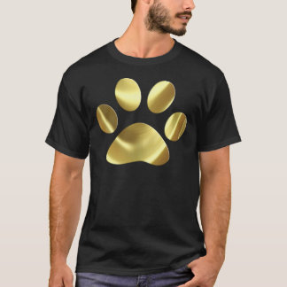 Goldkatzen-Tatzen-Druck T-Shirt