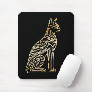 Goldkatzenillustration für Katzenliebhaber im Line Mousepad