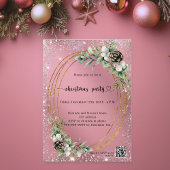 Goldkegel Grüne QR-Code mattiertes Weihnachtsfest  Acryleinladungen