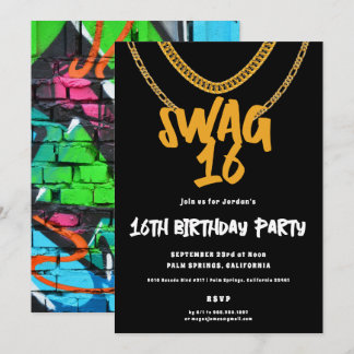Goldkette | Swag 16 Geburtstagspartei Einladung