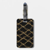 Goldketten auf schwarzen Hübschen Gepäckanhänger (Rückseite vertikal)