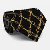 Goldketten auf schwarzen Hübschen Krawatte (Gerollt)