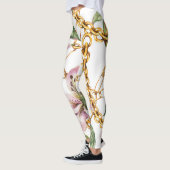 Goldketten & Royal Lilies: Wasserfarbenprächtige E Leggings (Links)