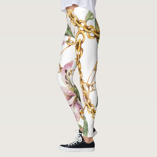 Goldketten & Royal Lilies: Wasserfarbenprächtige E Leggings (Links)