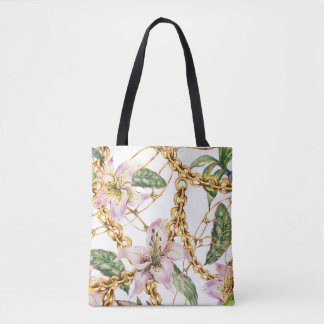 Goldketten & Royal Lilies: Wasserfarbenprächtige E Tasche
