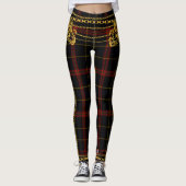 Goldkettentrippchen Roter Tartan Kariert Leggings (Vorderseite)