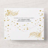 Goldkiefer, Konfetti Mitternacht Blaue Hochzeit Gl All In One Einladung (Rückseite)