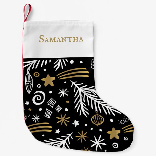 Goldkiefer mit dem Namen festlich Kleiner Weihnachtsstrumpf (Vorderseite)