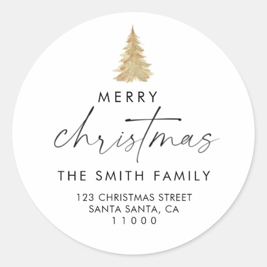 Goldkiefer-Rücksendeadresse Runder Aufkleber (Vorderseite)