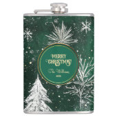 Goldkiefern Silberschneeflocken Jäger Grün Flachmann (Vorderseite)