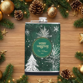 Goldkiefern Silberschneeflocken Jäger Grün Flachmann