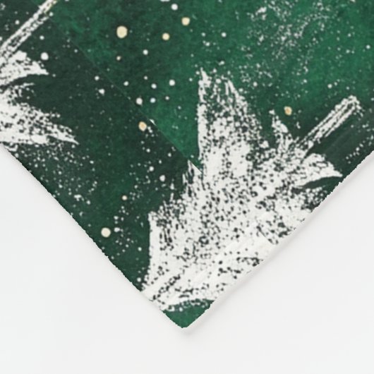 Goldkiefern Silberschneeflocken Jäger Grün Fleecedecke (Ecke)