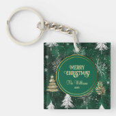 Goldkiefern Silberschneeflocken Jäger Grün Schlüsselanhänger (Vorderseite)