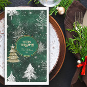 Goldkiefern Silberschneeflocken Jäger Grün Serviette