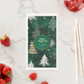 Goldkiefern Silberschneeflocken Jäger Grün Serviette (Beispiel)