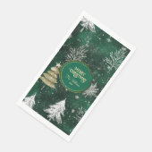 Goldkiefern Silberschneeflocken Jäger Grün Serviette (Ecke)